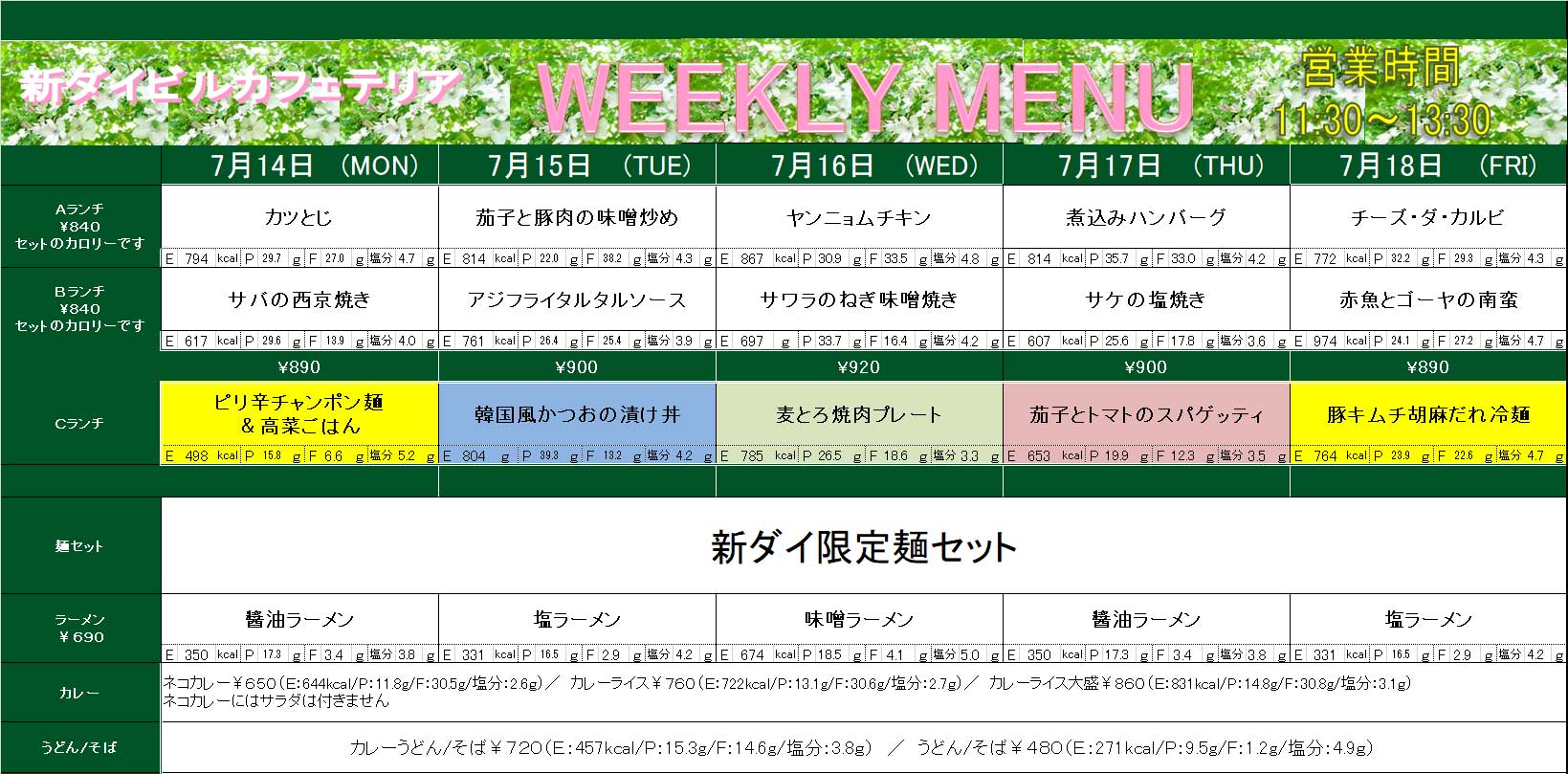 メニューを拡大します